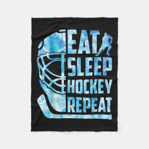 Eishockey Eat Sleep Hockey Wiederholung Funny Yout Fleecedecke
