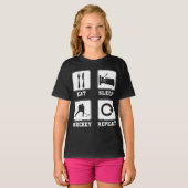 Eishockey Eat SleepHockeyRepeat Player Team T-Shirt (Vorne ganz)