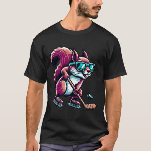 Eishockey Eichhörnchen Cool Gles Eislauf T-Shirt