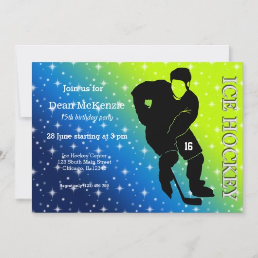 Eishockey Einladung (Vorderseite)