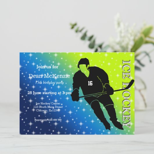 Eishockey Einladung (Stehend Vorderseite)