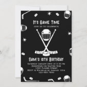 Eishockey Einladung zum Geburtstag, Eishockey-Part (Vorderseite)