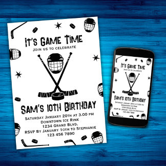 Eishockey Einladung zum Geburtstag, Eishockey-Part