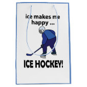 Eishockey-Eis macht mich glücklich Eishockey Mittlere Geschenktüte (Vorderseite)