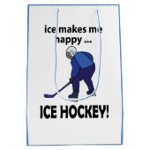 Eishockey-Eis macht mich glücklich Eishockey Mittlere Geschenktüte (Rückseite)