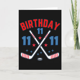 Eishockey Elf Geburtstagskind 11. Party Jungen Alt Karte