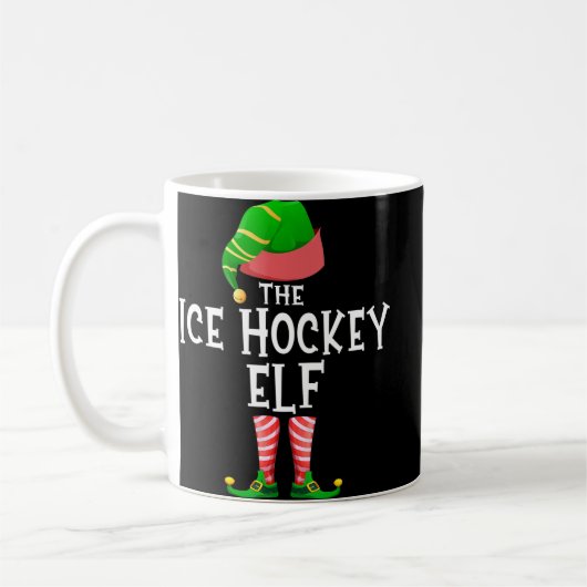 Eishockey Elf Matching Family Group Weihnachtsfeie Kaffeetasse (Links)