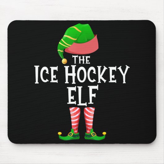 Eishockey Elf Matching Family Group Weihnachtsfeie Mousepad (Vorne)