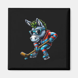 Eishockey Esel spielt coole Sportarten Magnet