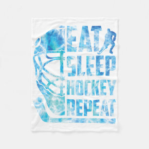 Eishockey Essen Schlaf Hockey Wiederholen Lustig J Fleecedecke