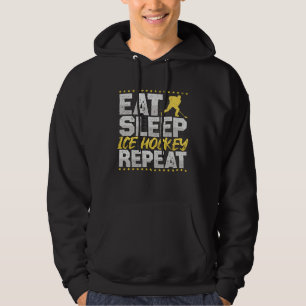 Eishockey Essen Schlafen Wiederholen Hockey Hobby Hoodie