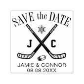 Eishockey-Fan-Familie oder Hochzeit - Termin vorme Permastempel (Design)