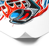 Eishockey-Fan-Players Patriotischer 4. Juli Ameri Poster (Ecke)