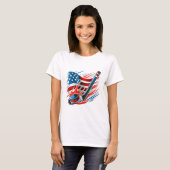 Eishockey-Fan-Players Patriotischer 4. Juli Ameri T-Shirt (Vorne ganz)