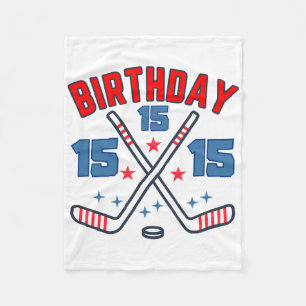 Eishockey Fünfzehn Geburtstag Junge 15. Party Jung Fleecedecke