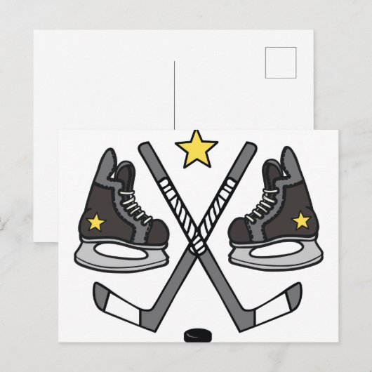 . Eishockey Gear Postkarte (Vorne/Hinten)