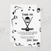 Eishockey Geburtstag, Eishockey-Party Dankeskarte (Vorne/Hinten)