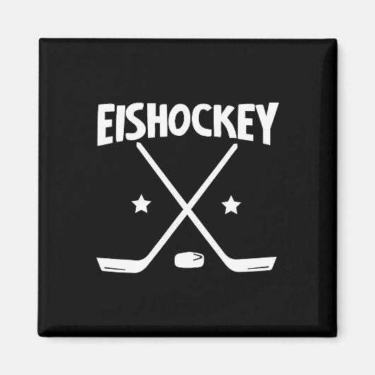 Eishockey - gekreuzte Schläger (1)  Magnet (Vorne)