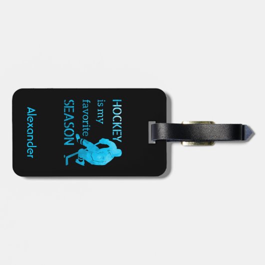 Eishockey Gepäckmarke Lieblingssaison Türkisch Gepäckanhänger (Rückseite horizontal)