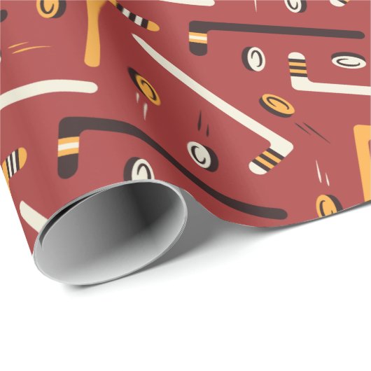 Eishockey Geschenkpapier (Rolleneckpunkt)