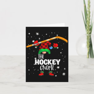Eishockey-Gnom Roter Buffalo-Kariert Passende Fami Karte