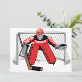 Eishockey-Goalie-Einladungen Einladung (Stehend Vorderseite)
