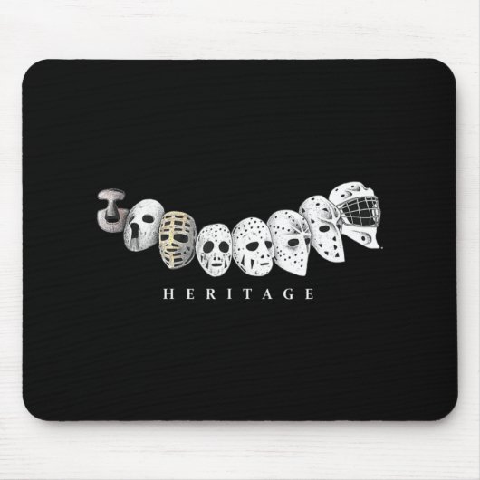 Eishockey-Goalie-Evolution Vintag zur modernen Mas Mousepad (Vorne)