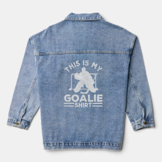 Eishockey-Goalie für Boys Hockey Spieler Stick Ret Jeansjacke