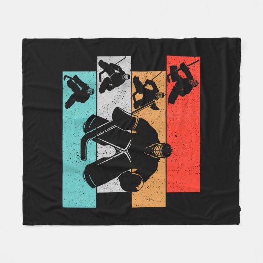 Eishockey Goalie Hockey Player Fleecedecke (Vorderseite (Horizontal))