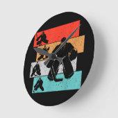 Eishockey Goalie Hockey Player Runde Wanduhr (Winkel)