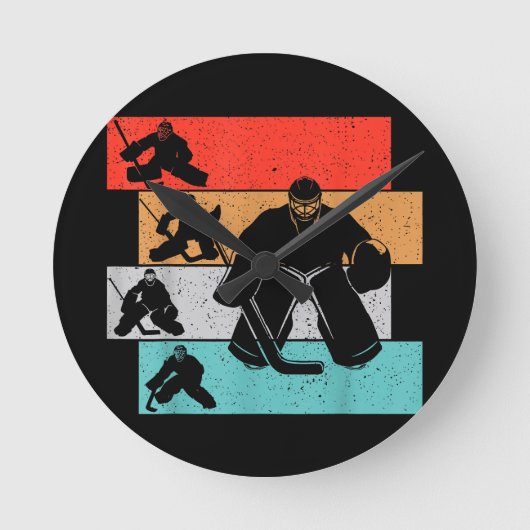 Eishockey Goalie Hockey Player Runde Wanduhr (Vorderseite)