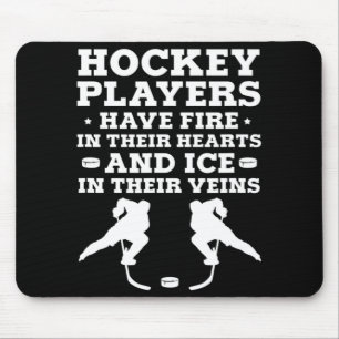 Eishockey-Goalie-Hockey-Spieler haben Feuer in ihr Mousepad