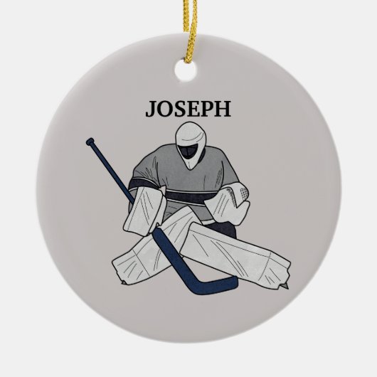 Eishockey Goalie Illustrierte Keramik Ornament (Vorne)