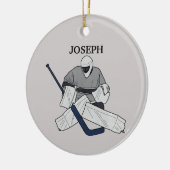 Eishockey Goalie Illustrierte Keramik Ornament (Links)