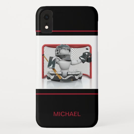 Eishockey Goalie Personalisierter Name | Sport Case-Mate iPhone Hülle (Rückseite)