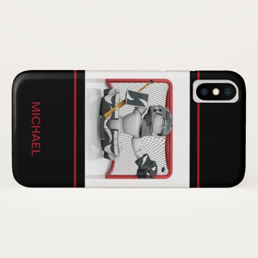 Eishockey Goalie Personalisierter Name | Sport Case-Mate iPhone Hülle (Rückseite (Horizontal))
