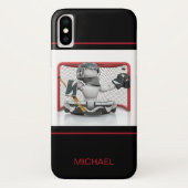 Eishockey Goalie Personalisierter Name | Sport Case-Mate iPhone Hülle (Rückseite)