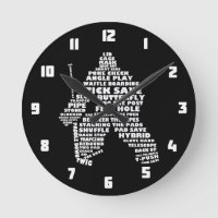 Eishockey Goalie Text Art Round Clock