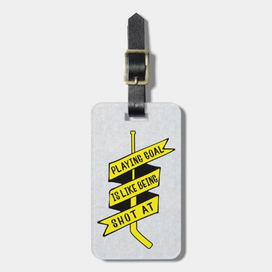 Eishockey Goalie Zitat Gepäckmarke Vorlage Gepäckanhänger (Vorderseite vertikal)