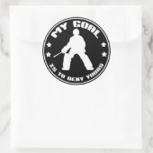 Eishockey-Goalie-Zitat-Stickers Runder Aufkleber (Tasche)