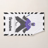 Eishockey Goalkeeper Spieler Lila Kinder Handtuch (Handtuch)