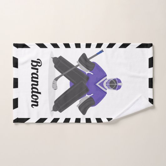 Eishockey Goalkeeper Spieler Lila Kinder Handtuch (Handtuch)