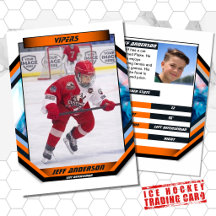 Eishockey-Handelskarte in Cool Orange White