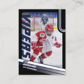 Eishockey-Handelskarte in Dynamic Blue Black Telefonnummerkarte (Vorderseite)