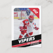 Eishockey-Handelskarte in Vigorot Red White Telefonnummerkarte (Vorderseite)