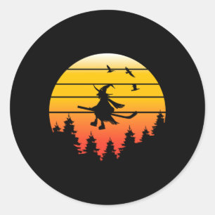 Eishockey Hexen Hockey Halloween Vintage Runder Aufkleber