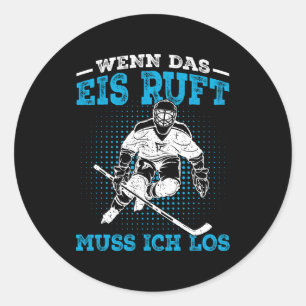 Eishockey Hockey Spruch Eishockeyspieler Geschenk Runder Aufkleber