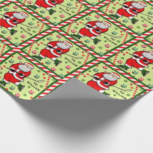 Eishockey-Holiday-Geschenk Geschenkpapier (Ecke)