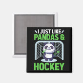 Eishockey I wie Pandas & amp; Hockey Magnet (Vorderseite/Rückseite)