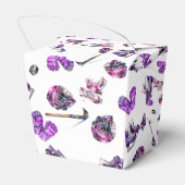 Eishockey Ice-Skaten Girls Rosa Lila Geburtstag Geschenkschachtel (Rückseite)